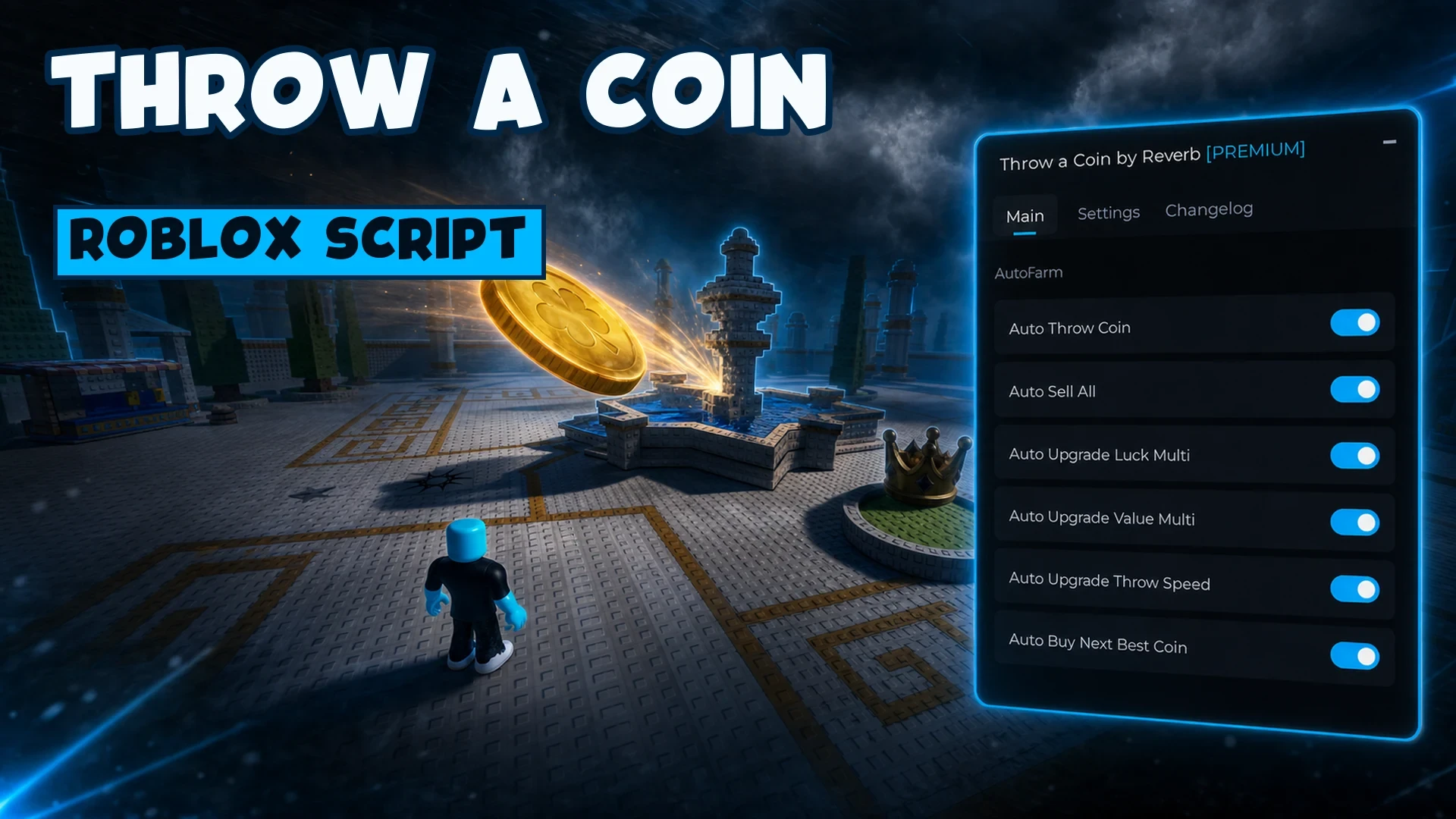 Throw a Coin Roblox Script - Auto Farm, Upgrades & Coins